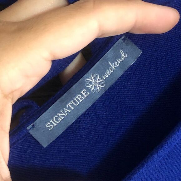 signature Weekend Plus Size 3X Vibrant Blue Scoop Neck Top - Picture 4 of 5